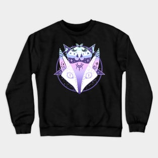 Fox Pentagram With Moth Witchy Pastel Goth Illustration Crewneck Sweatshirt